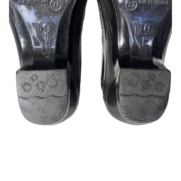 Dansko Pixie Black Floral Embossed Rubber Clogs Shoes Women's Size 37 - Picture 11 of 14